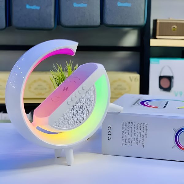 G Shaped RGB Light Table Lamp With Wireless Charger