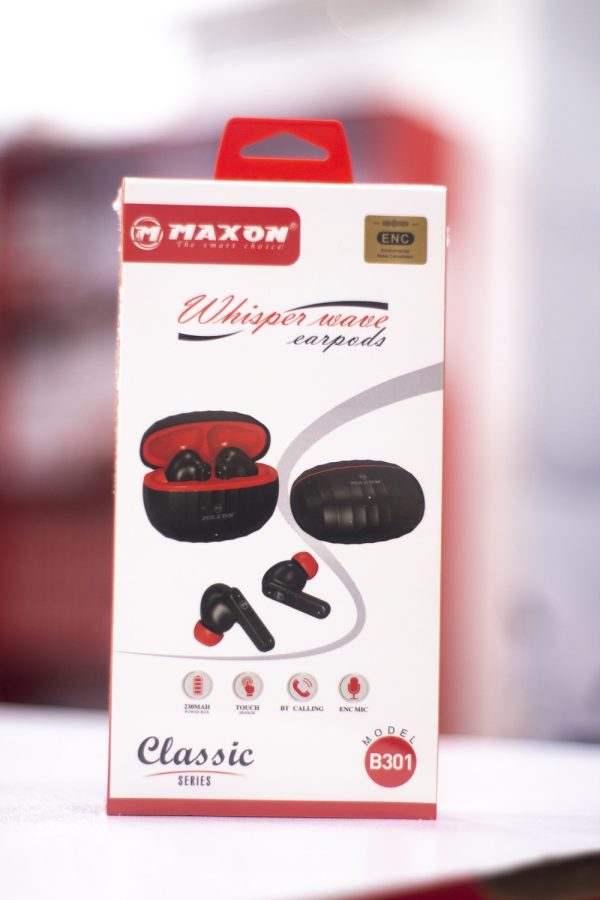 Maxon B-301 Whisper Wave Earbuds Enc( Environmental Noise Cancellation) 13mm Bass Speaker